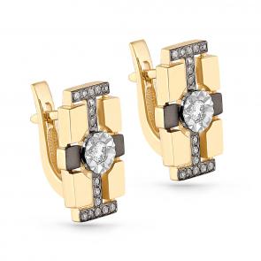 Серьги из лимонного золота KABAROVSKY с бриллиантом K12-21049-1000 фото