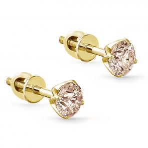 Серьги из лимонного золота KABAROVSKY с коньячным бриллиантом K12-21070-6000 фото