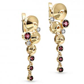 Серьги из лимонного золота KABAROVSKY с бриллиантом и топазом Swarovski K12-21141-2500 фото