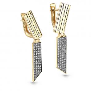 Серьги из лимонного золота KABAROVSKY с бриллиантом и эмалью K12-21149-1002 фото