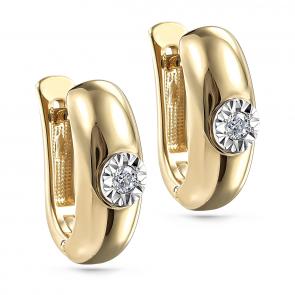 Серьги из лимонного золота KABAROVSKY с бриллиантом K12-21163-1000 фото