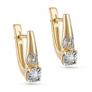 Серьги из лимонного золота KABAROVSKY с бриллиантом K12-21258-1000 фото