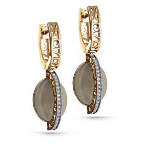 Серьги из лимонного золота KABAROVSKY  с бриллиантом и улекситом K12-21271-9400 фото