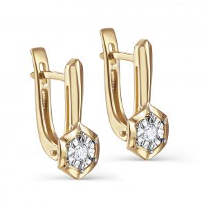 Серьги из лимонного золота KABAROVSKY с бриллиантом K12-21273-1000 фото