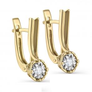 Серьги из лимонного золота KABAROVSKY с бриллиантом K12-21279-1000 фото