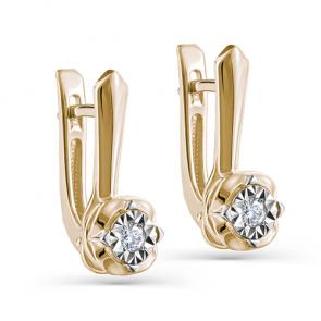 Серьги из лимонного золота KABAROVSKY с бриллиантом K12-21292-1000 фото