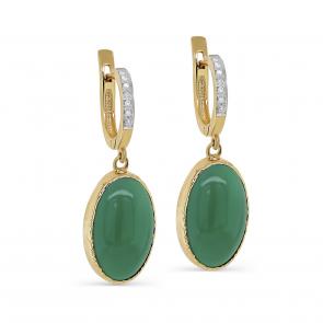 Серьги из лимонного золота KABAROVSKY с бриллиантом и ониксом K12-21333-1900 фото