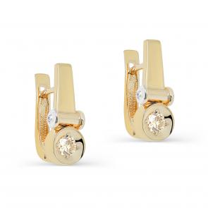 Серьги из лимонного золота KABAROVSKY с бриллиантом K12-21432-9200 фото