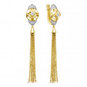 Серьги из лимонного золота KABAROVSKY с бриллиантом K12-21435-1000 фото