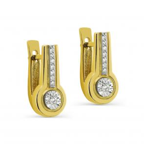 Серьги из лимонного золота KABAROVSKY с бриллиантом K12-21495-1000 фото