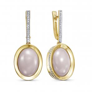 Серьги из лимонного золота KABAROVSKY с бриллиантом и халцедоном K12-21528-8000 фото