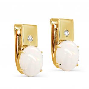 Серьги из лимонного золота KABAROVSKY с бриллиантом и опалом K12-21592-10800 фото