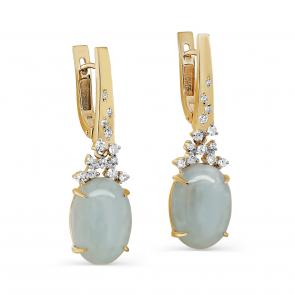 Серьги из лимонного золота KABAROVSKY с бриллиантом и аквамарином K12-21594-10300 фото