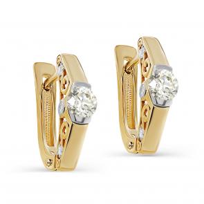 Серьги из лимонного золота KABAROVSKY с бриллиантом K12-21645-10900 фото