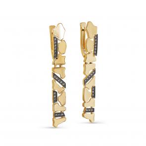 Серьги из лимонного золота KABAROVSKY с коньячным бриллиантом K12-21663-6089 фото