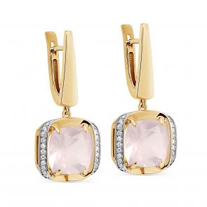 Серьги из лимонного золота KABAROVSKY с бриллиантом и кварцем K12-21675-9300 фото