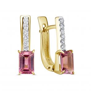 Серьги из лимонного золота KABAROVSKY с бриллиантом и турмалином K12-21814-52700 фото