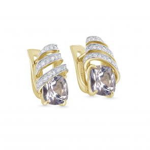 Серьги из лимонного золота KABAROVSKY с бриллиантом и кварцем K12-21874-12000 фото