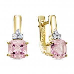 Серьги из лимонного золота KABAROVSKY с бриллиантом и кварцем K12-21878-9300 фото