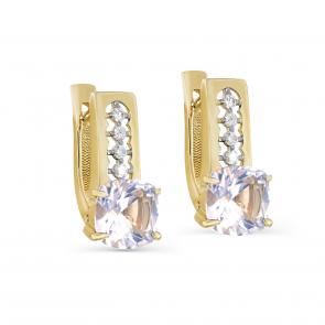 Серьги из лимонного золота KABAROVSKY с бриллиантом и кварцем K12-21879-12000 фото