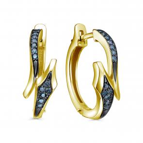 Серьги из лимонного золота Символ года Змея KABAROVSKY с бриллиантом K12-22009-2789 фото