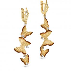 Серьги из лимонного золота KABAROVSKY с бриллиантом K12-2742-1000 фото