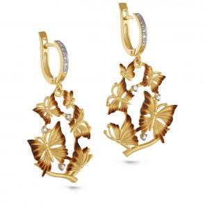 Серьги из лимонного золота KABAROVSKY с бриллиантом K12-2788-1000 фото