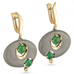 Серьги из лимонного золота KABAROVSKY с ониксом K12-2994-1900 фото