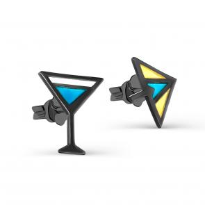 Серебряные серьги KABAROVSKY с витражной эмалью и керамикой K12-305-0001 фото