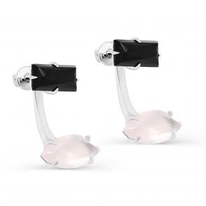 Серебряные серьги KABAROVSKY с кварцем и ониксом K12-307-0100 фото