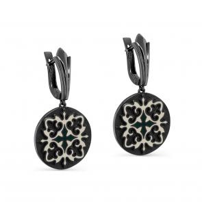 Серебряные серьги KABAROVSKY с керамикой и эмалью K12-328-0001 фото