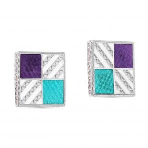 Серебряные серьги KABAROVSKY с фианитом и эмалью K12-343-7900 фото