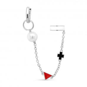 Серебряная одиночная серьга KABAROVSKY с жемчугом имитационным европейским K12-373-1501 фото