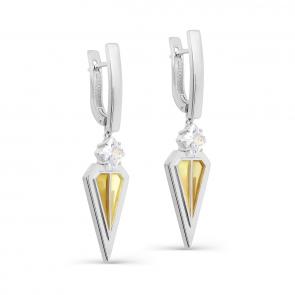 Серебряные серьги KABAROVSKY с фианитом и эмалью K12-377-7901 фото