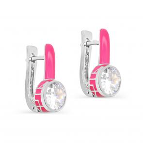Серебряные серьги KABAROVSKY с фианитом и эмалью K12-388-7936 фото