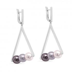 Серебряные серьги KABAROVSKY с жемчугом Swarovski K12-394-2690 фото