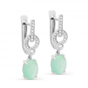 Серебряные серьги KABAROVSKY с фианитом и перламутром K12-401-86100 фото