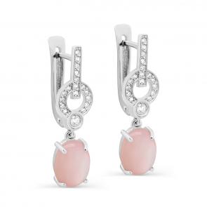 Серебряные серьги KABAROVSKY с фианитом и перламутром K12-401-86200 фото