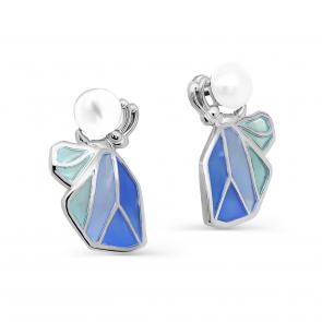 Серебряные серьги KABAROVSKY с жемчугом и эмалью K12-408-1501 фото