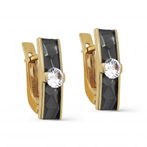 Серьги из лимонного серебра KABAROVSKY с фианитом K12-447-7981 фото