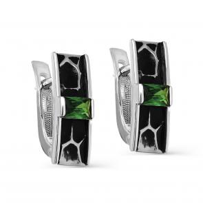 Серебряные серьги KABAROVSKY с фианитом и керамикой K12-451-40489 фото