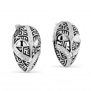 Серебряные серьги KABAROVSKY с фианитом и эмалью K12-460-7902 фото