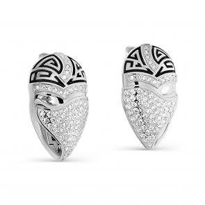 Серебряные серьги KABAROVSKY с фианитом и эмалью K12-470-7902 фото