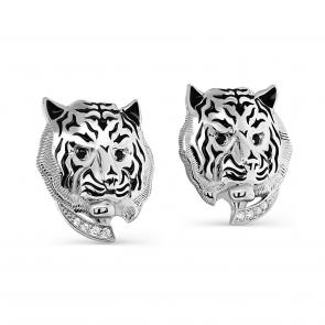 Серебряные серьги KABAROVSKY с фианитом и эмалью K12-478-0102 фото