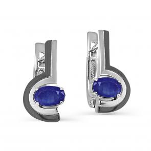 Серебряные серьги KABAROVSKY с сапфиром K12-503-1189 фото