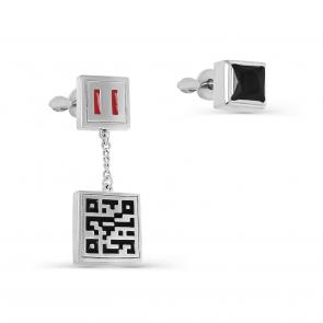 Серебряные серьги KABAROVSKY с фианитом и эмалью K12-520-41001 фото