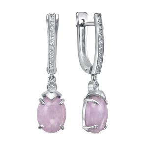 Серебряные серьги KABAROVSKY с фианитом и кунцитом K12-552-20300 фото