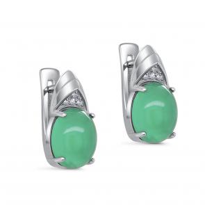 Серебряные серьги KABAROVSKY с фианитом и ониксом K12-553-1900 фото