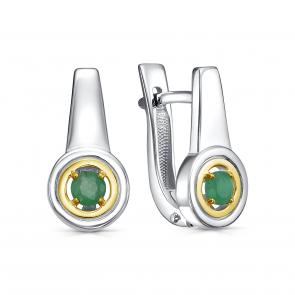 Серебряные серьги KABAROVSKY с изумрудом K12-571-1287 фото