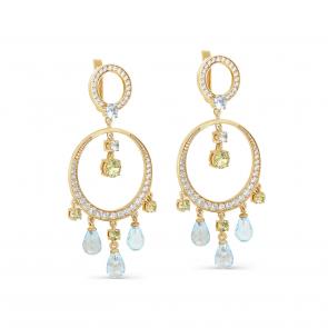 Серьги из лимонного серебра KABAROVSKY с топазом и фианитом K12-580-2531 фото